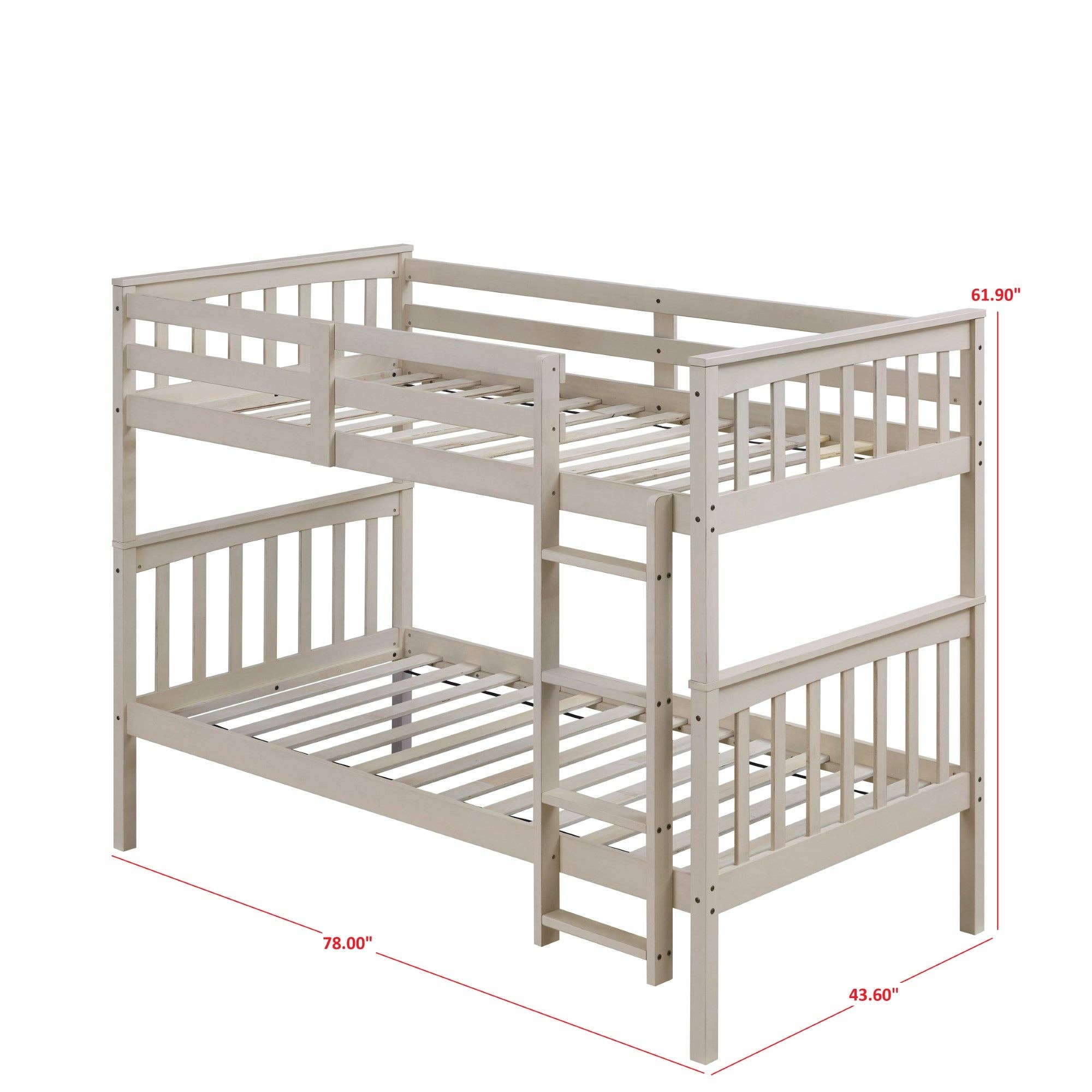 Home Design - Wholesale Bed - Kids & Baby - Home Design Ames Twin Over Twin Solid Wood Standard Bunk Bed Frame11