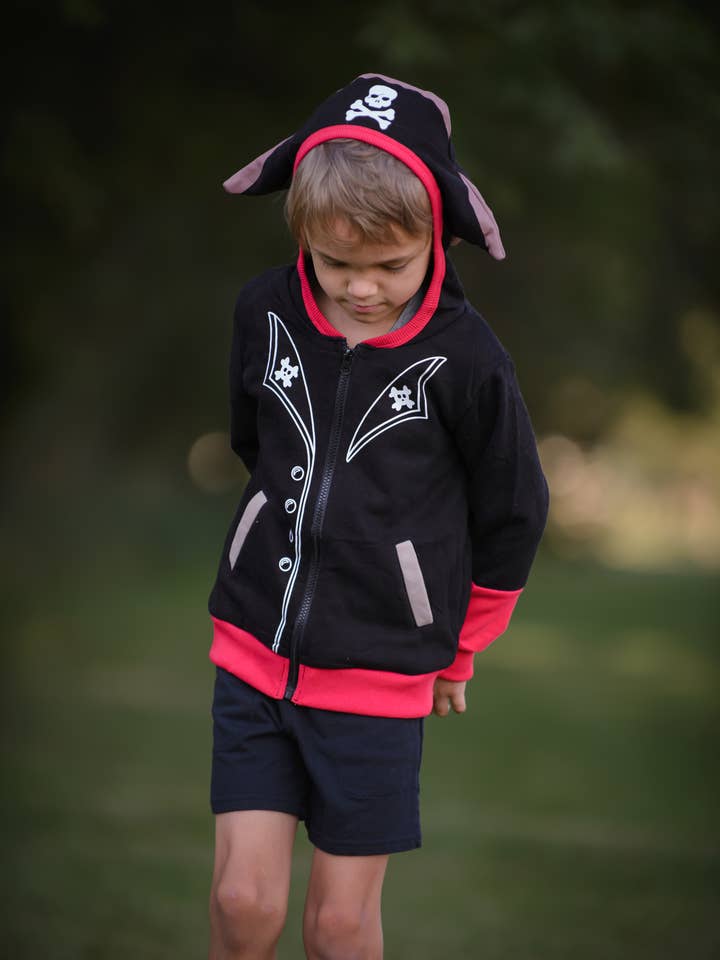 Sweat à capuche 3D « Coffre au trésor de pirate » pour enfants et tout-petits pour la vente par Doodle Pants