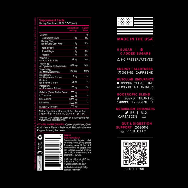 Echelon USA - Wholesale Sports/Energy Drink - Echelon V4 - Berry Habanero - 12 Pack