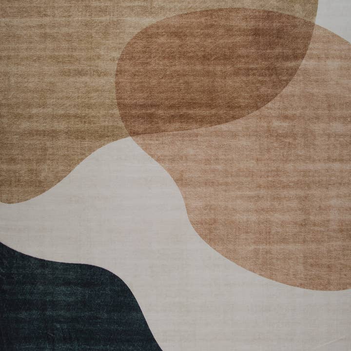 Multi Abstract Cream Green Indoor Area Rug for wholesale on Faire