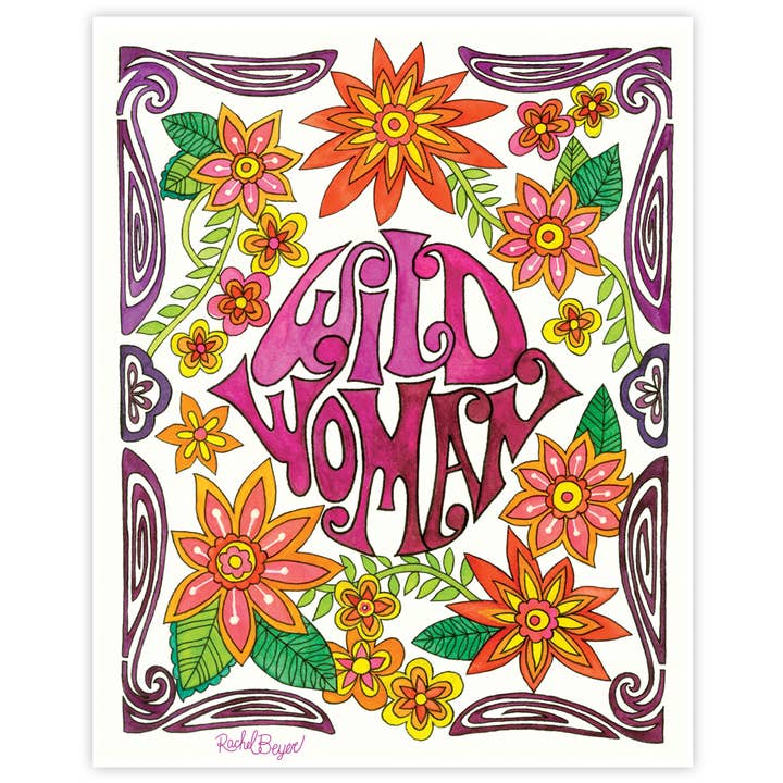 Wild Woman Art Print for wholesale by Rachel Beyer