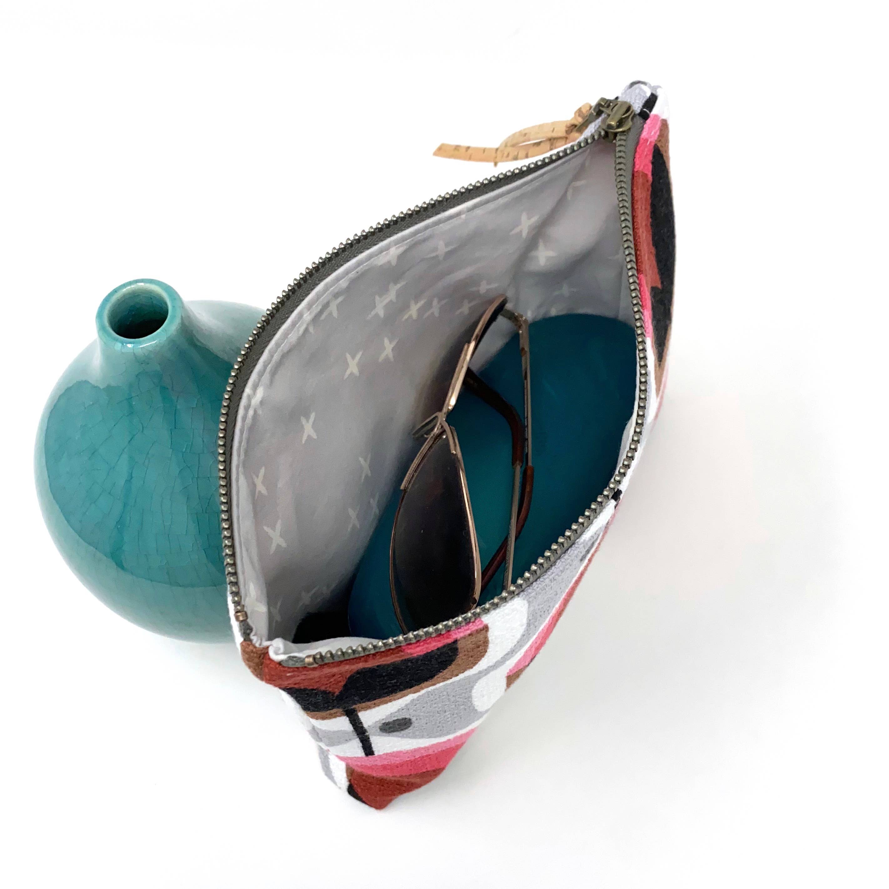 mmb by hand - Vente Pochette – femme - Pochette zippée fine bio Geo Floral Pink5