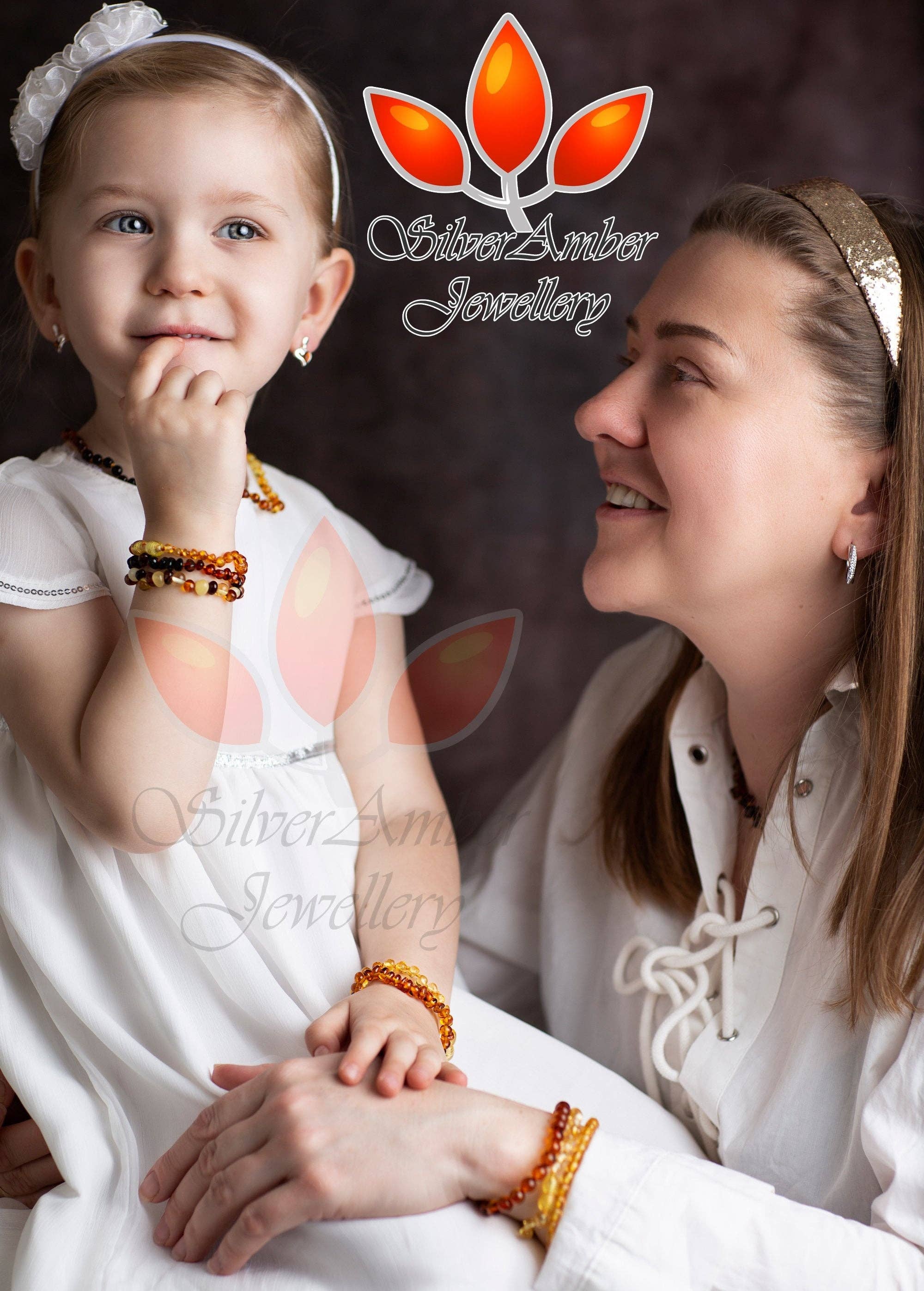 SilverAmber Jewellery - Wholesale Beaded Bracelet - Beautiful Baroque Bracelets & Anklets in Cognac, Mix, Lemon & Honey colours - Various Sizes2