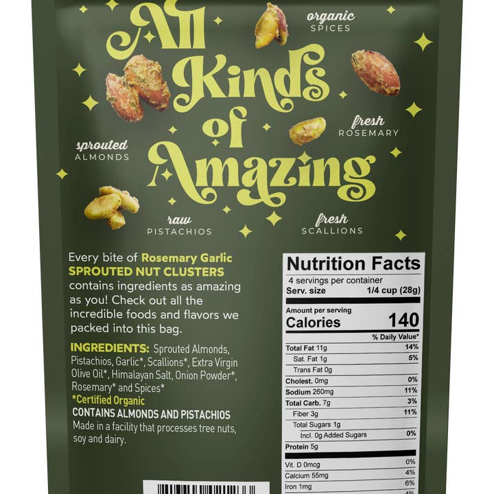 Living Intentions - Wholesale Nuts - 4oz Superfood Nut Blend - Rosemary Garlic1