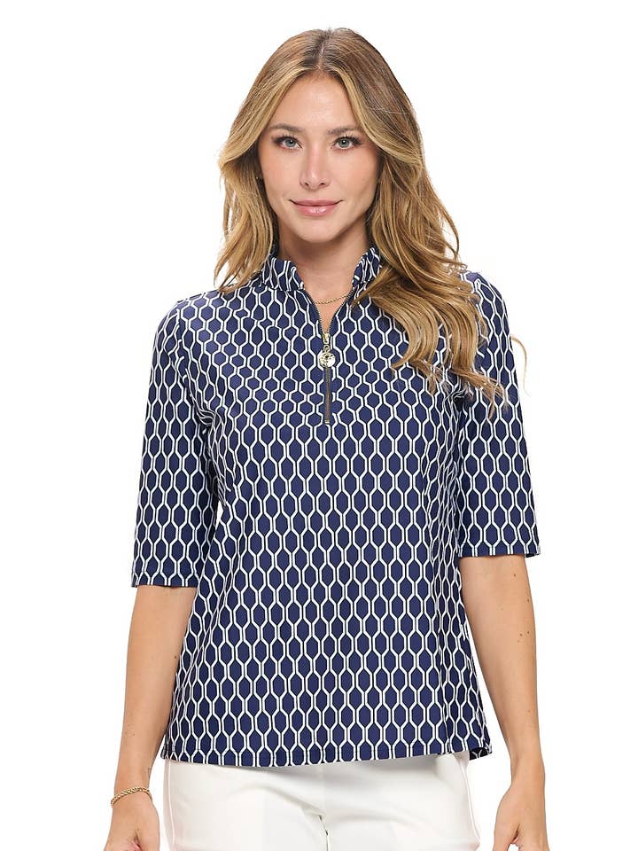 Shyla Half Zip Top voor wholesale door ARYEH