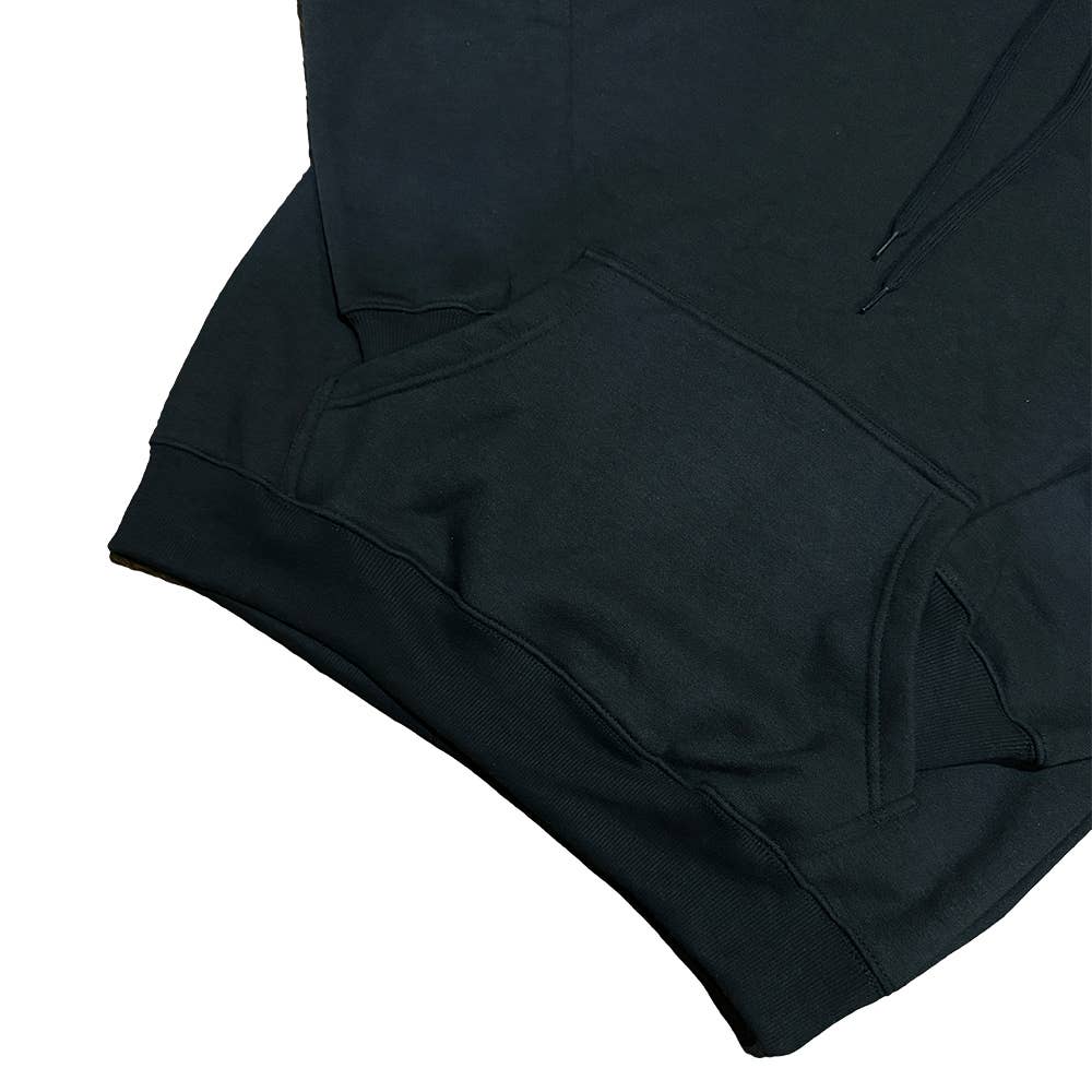 Factory Blanks – Hoodie – Unissexo por atacado – HOODIE PRETO 300GSM ALGODÃO POLIÉSTER FELPA - APENAS PARA O CANADÁ8