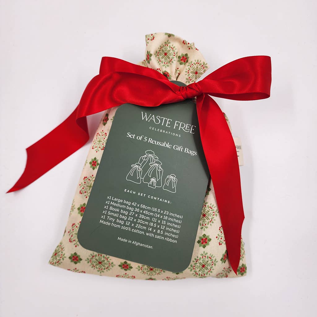 Waste Free Celebrations - Wholesale Gift Bag Set/Pack - Folk Blomsterkunst (Reusable Gift Bag Set)3
