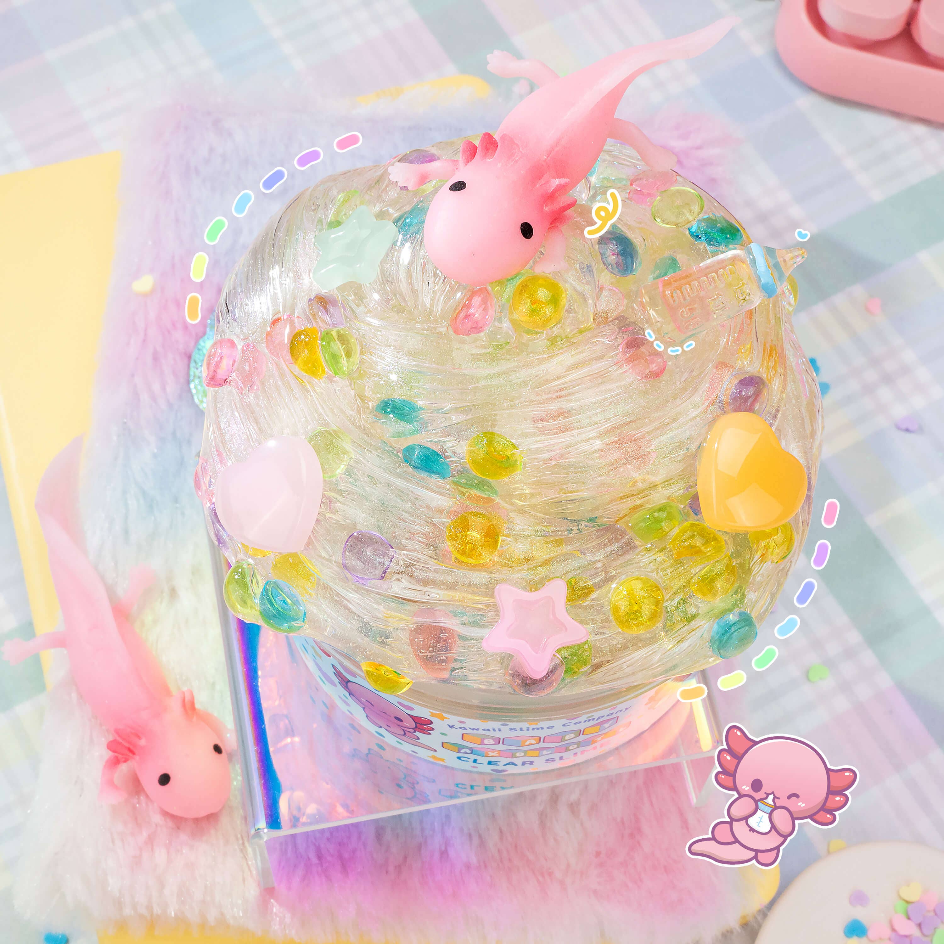 Kawaii Slime Company - Vendita all'ingrosso Plastilina/slime - Bambini - Slime Cupola Trasparente con Firma Baby Axolotl™ (4 pezzi/confezione)7