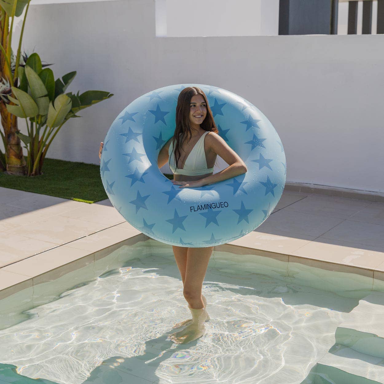 Flamingueo - Vendita all'ingrosso Accessori da spiaggia - Ciambella galleggiante blu6