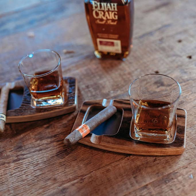 Faircraft - Wholesale Asbak - Dienblad voor whisky en sigaren - Amerikaans wit eiken