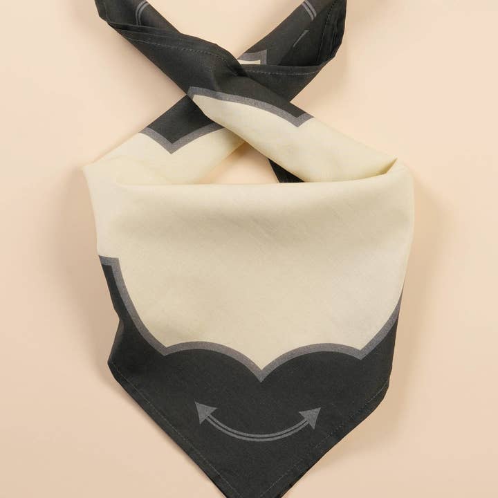 Hankeys - Wholesale Bandana - Unisex - Coal Dust & Cream Bandana1