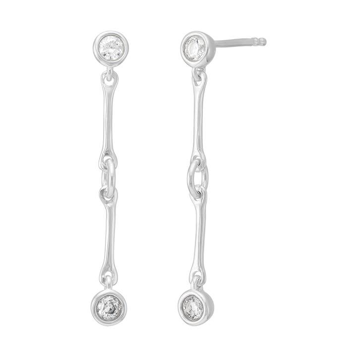 Silpada 'Snowfall' Sterling Silver White Cubic Zirconia Drop Earrings for wholesale by Silpada