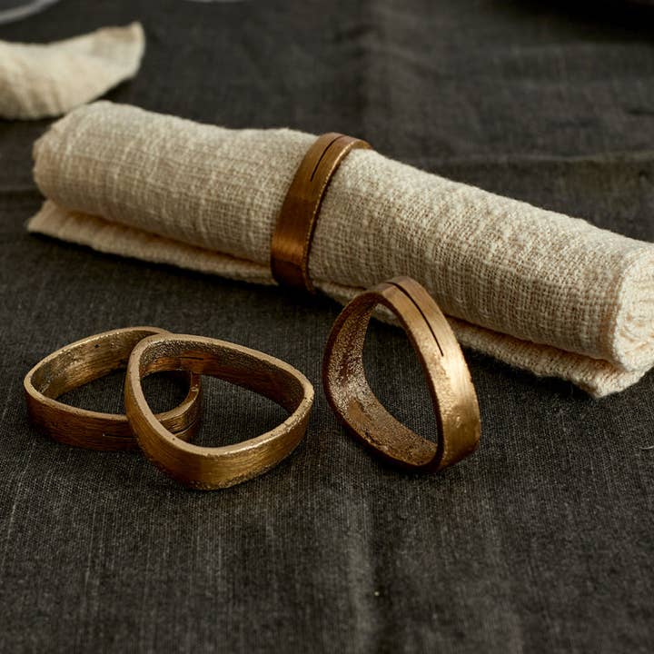 What a Host Home – wholesale Napkin ring – Tyra Brass Napkin Rings - Set of 42