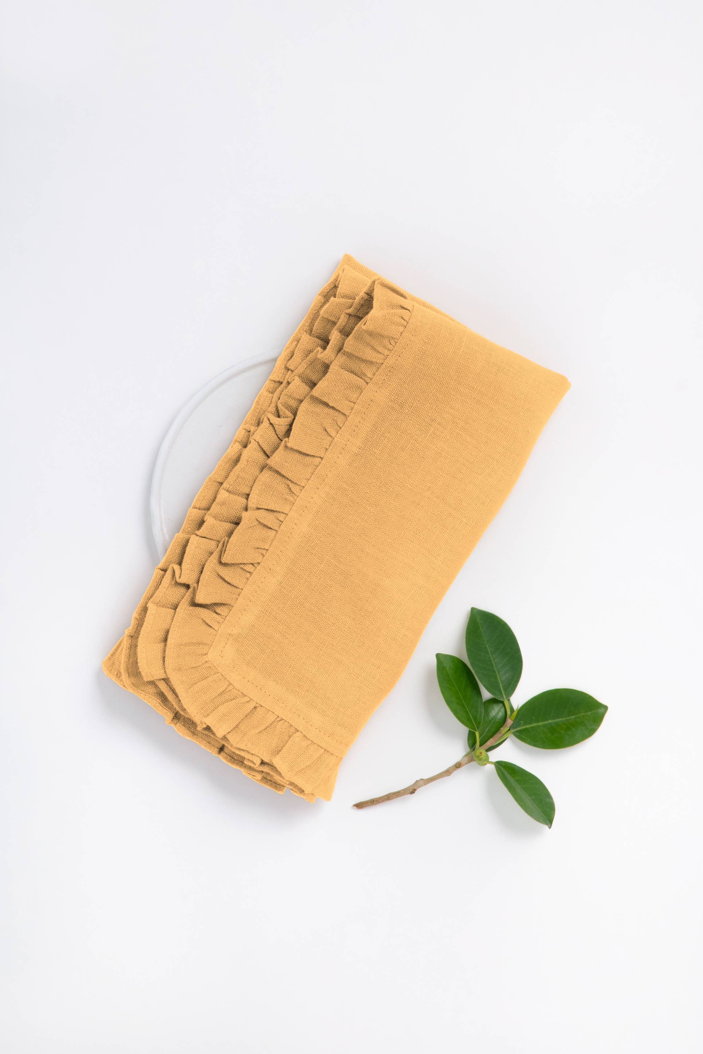 Live Linen - Venta al por mayor Servilletas de tela - Servilleta de Lino Puro – Borde con Volante6