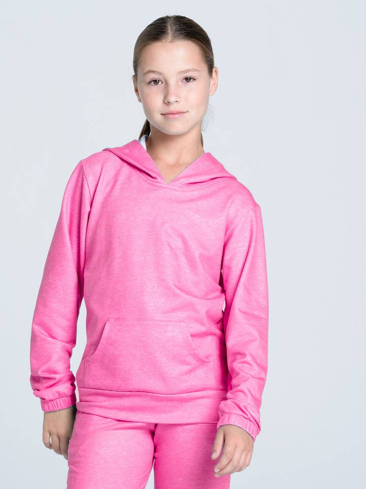 Felpa con cappuccio per ragazze - ROSA NEON per la vendita all'ingrosso da parte di Lucky In Love