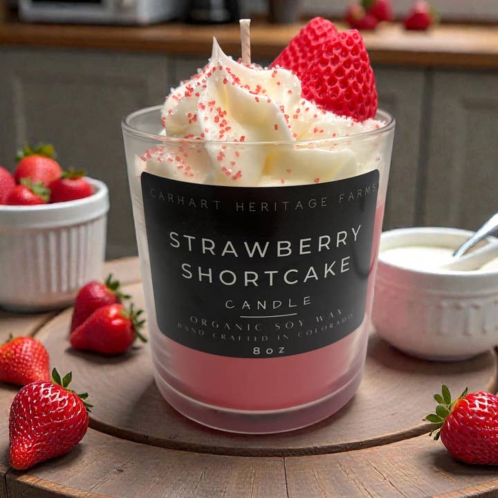 Strawberry Shortcake Candle for wholesale by Carhart Heritage Farms