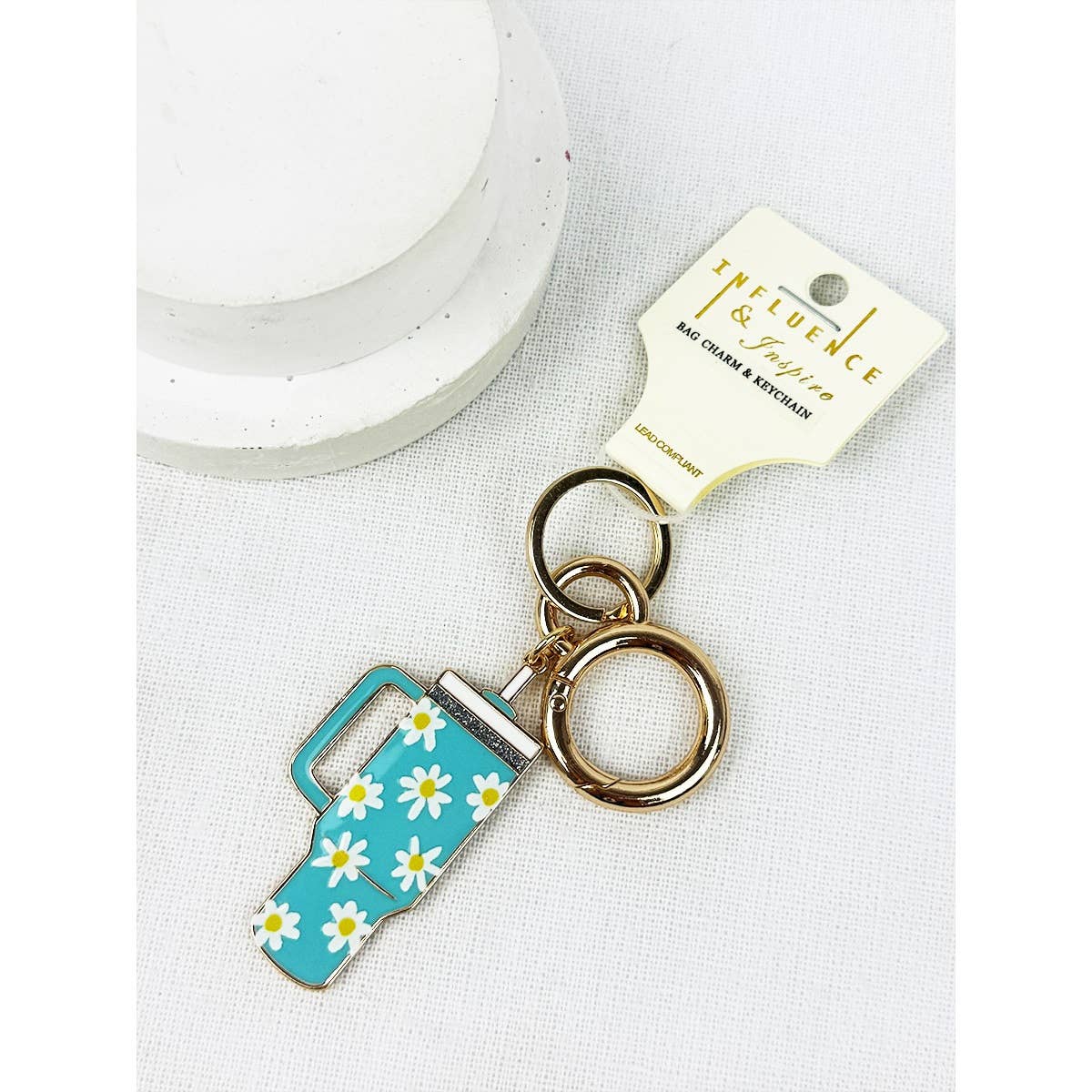 Love and Repeat - Wholesale Keychain - Unisex - Tumbler Shaped Enamel with Bag Charm Key Chain3