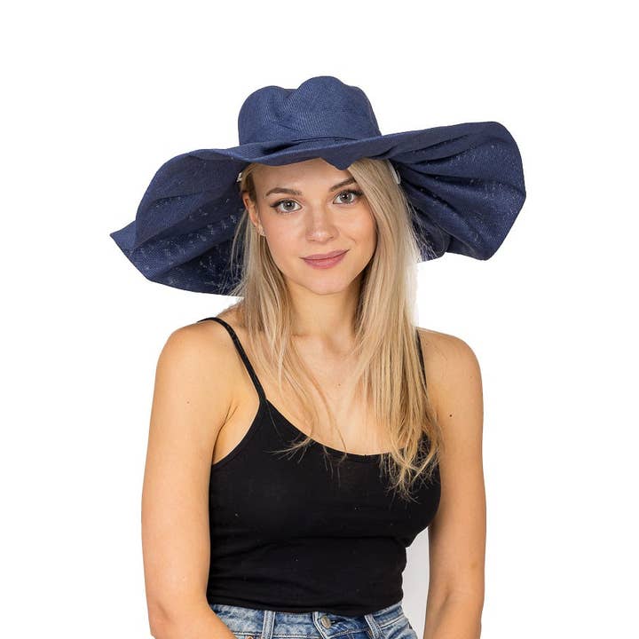 Cap Zone - Vente Chapeau de paille – femme - Chapeau de soleil Derby à volants et nœud excentrique
