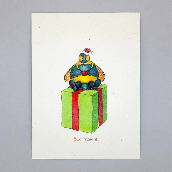 Bee Present (Holiday) for wholesale by Just Bee & Me Greeting Cards
