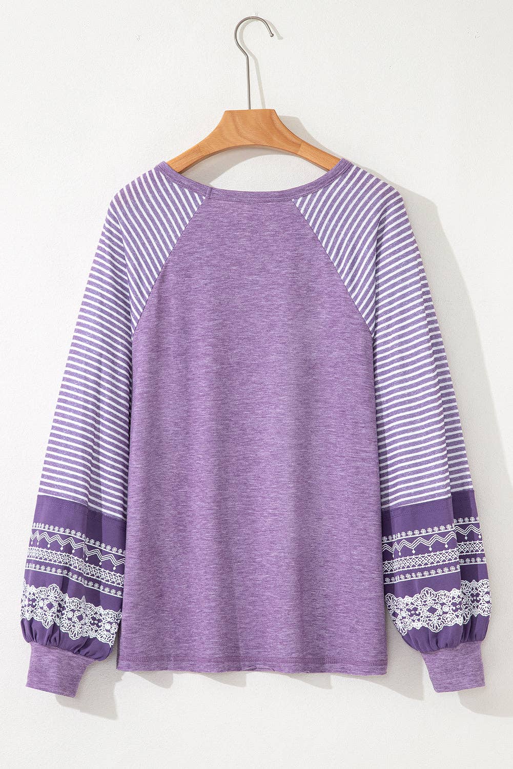 PRETTY BASH – wholesale Tunika - Dam – Randig lapptäcke raglan långärmad topp20