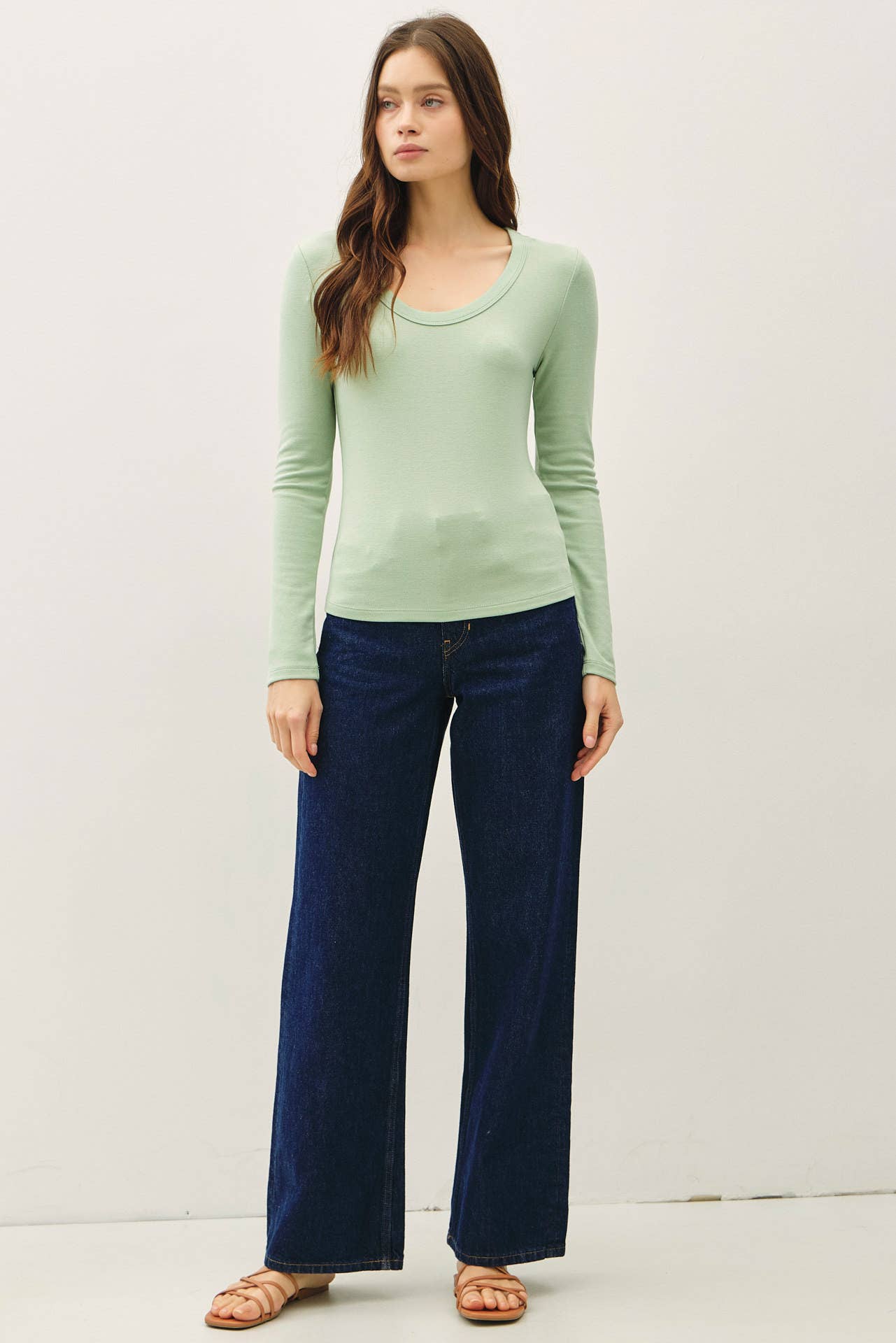 Be Cool - Wholesale Knit Top - Women's - SOFT JERSEY U NECK LONG SLEEVE17