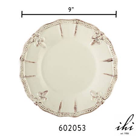 India Handicrafts Inc - Wholesale Decorative Plate/Dish/Bowl - Fleur-Di-Lis Ceramic Plate3