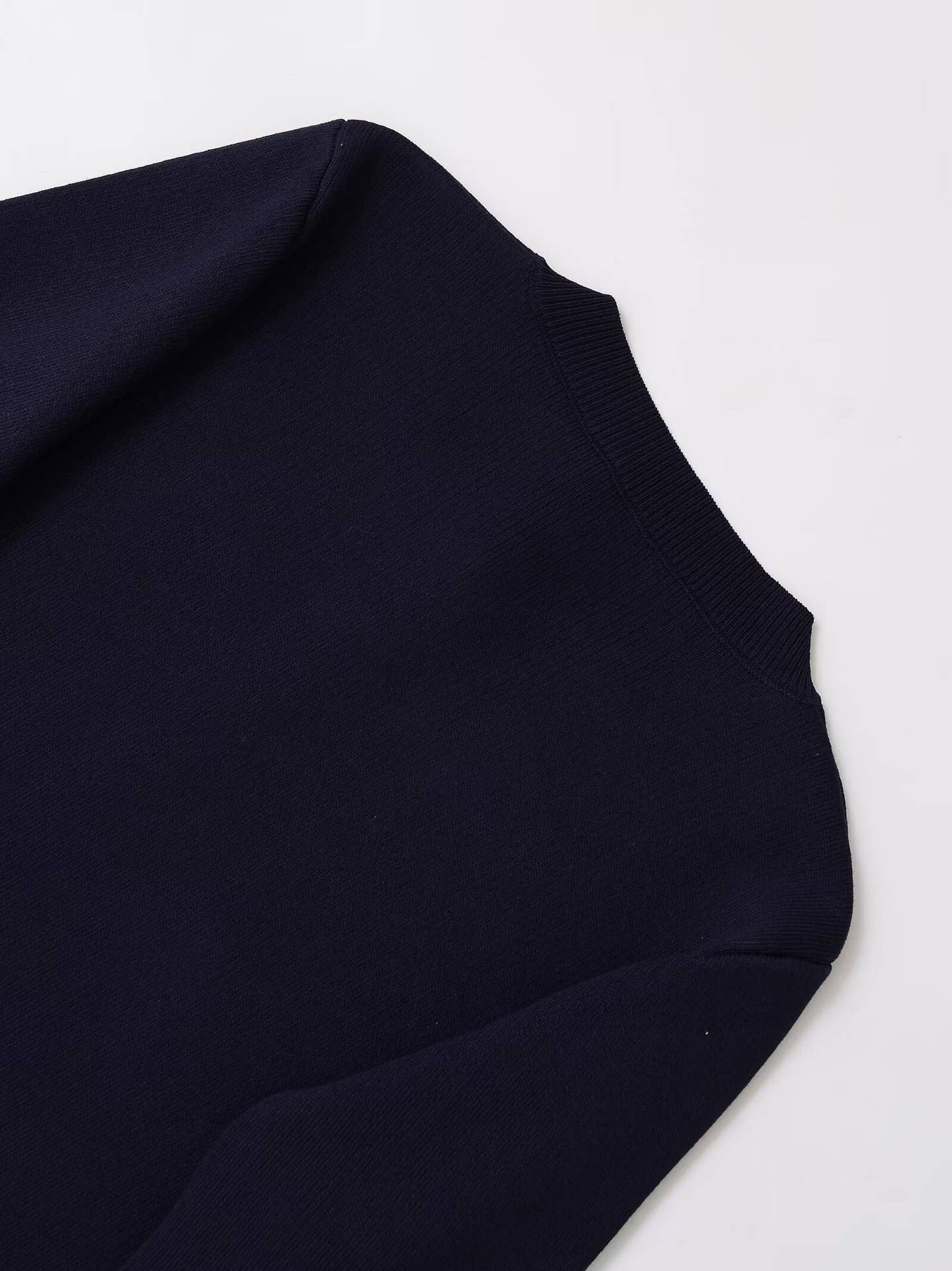 NAVY Round-neck long-sleeved button-decorated sweater for wholesale on Faire7