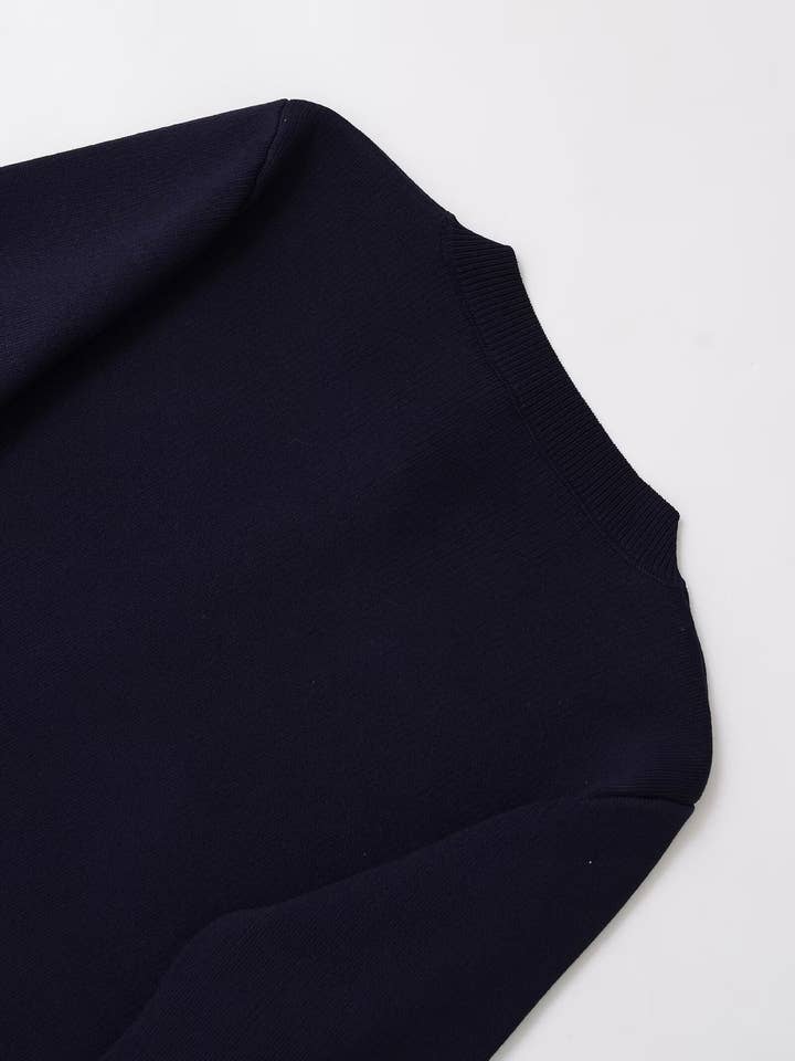 NAVY Round-neck long-sleeved button-decorated sweater for wholesale on Faire7