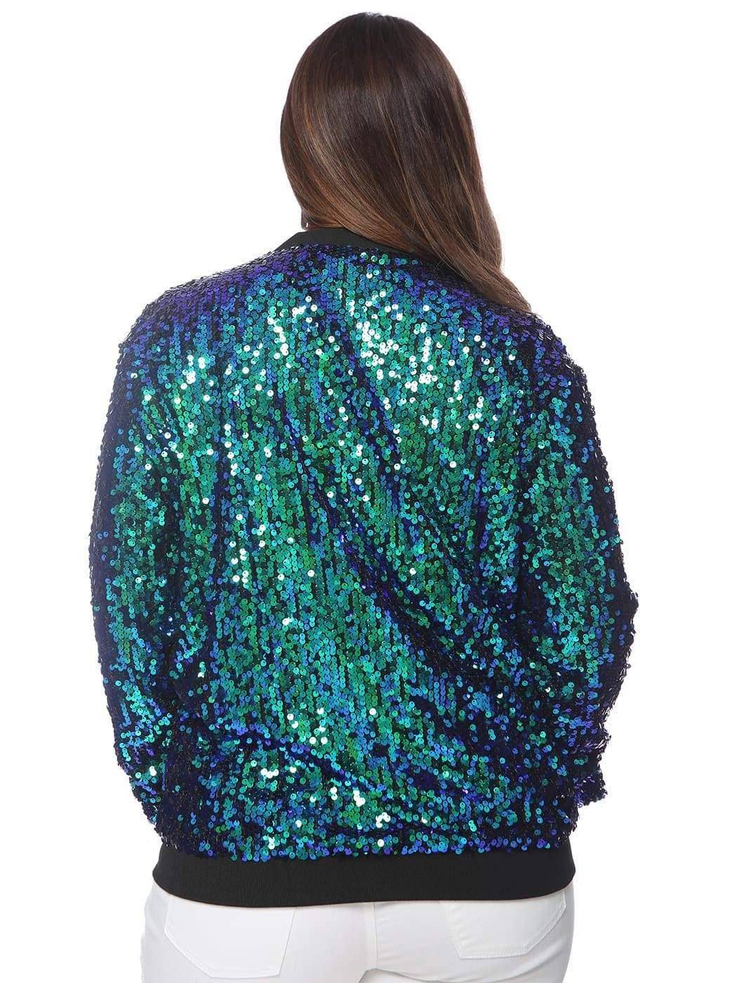 Anna Kaci Wholesale - Wholesale Bomber Jacket - Women's - Plus Size Sequin Bomber Jacket1