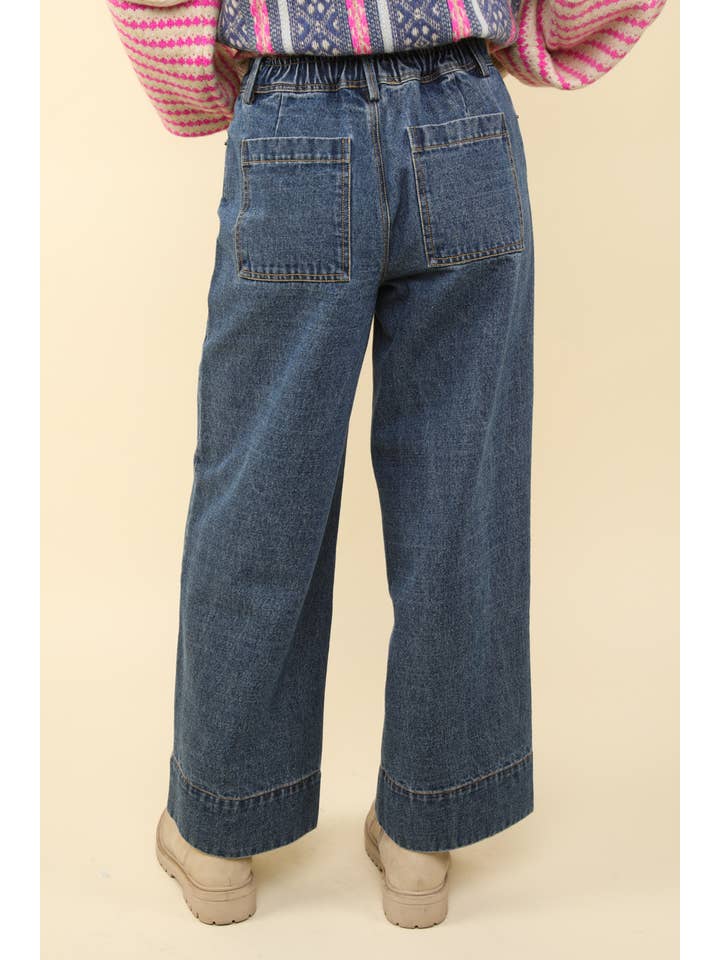 VERY J - Wholesale Jeans - Women's - NP70578-Wide Leg Denim Jean Pants