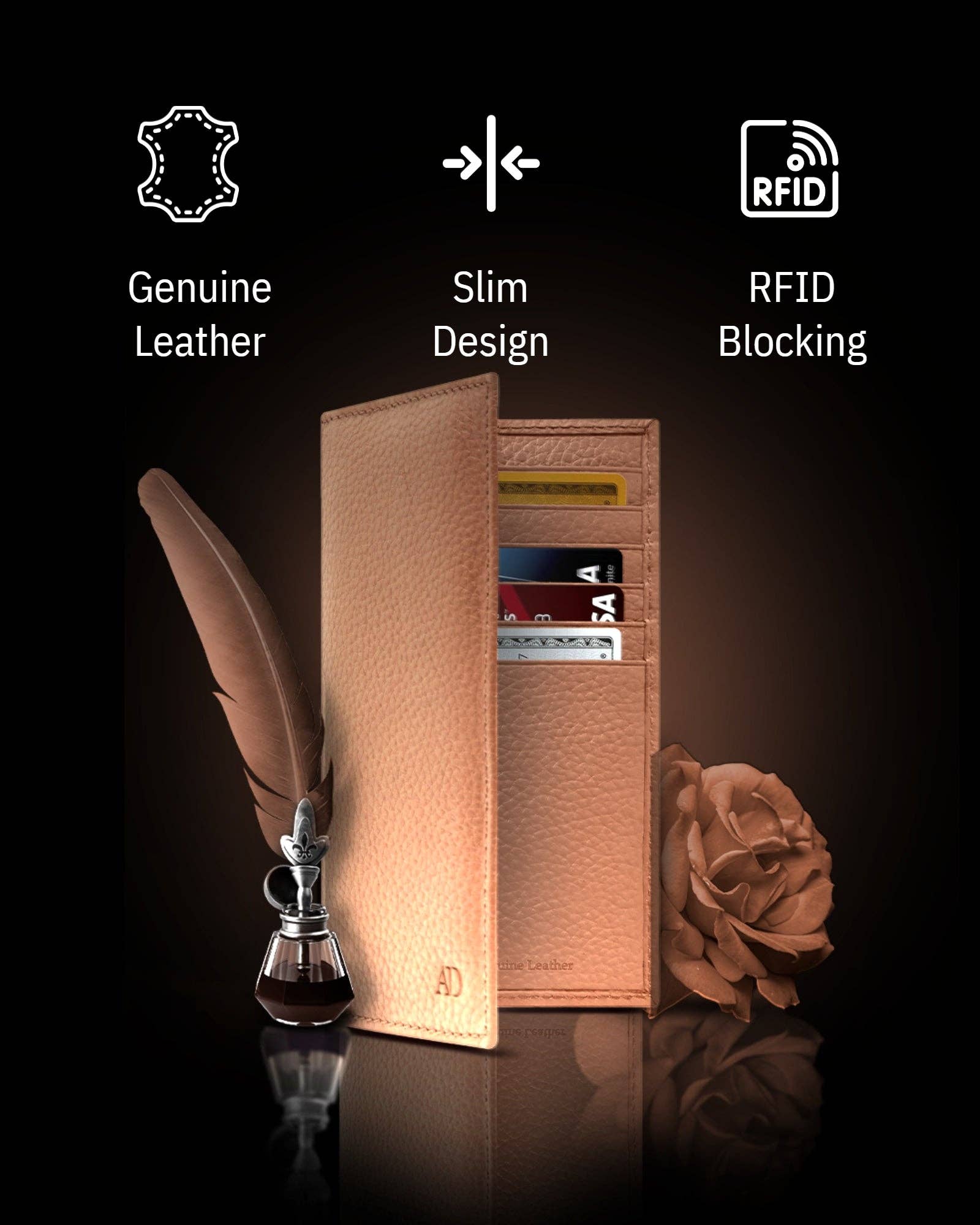 Access Denied Accessories - Wholesale Wallet - Unisex - Genuine Leather Checkbook Cover For Women &Men RFID Blocking55