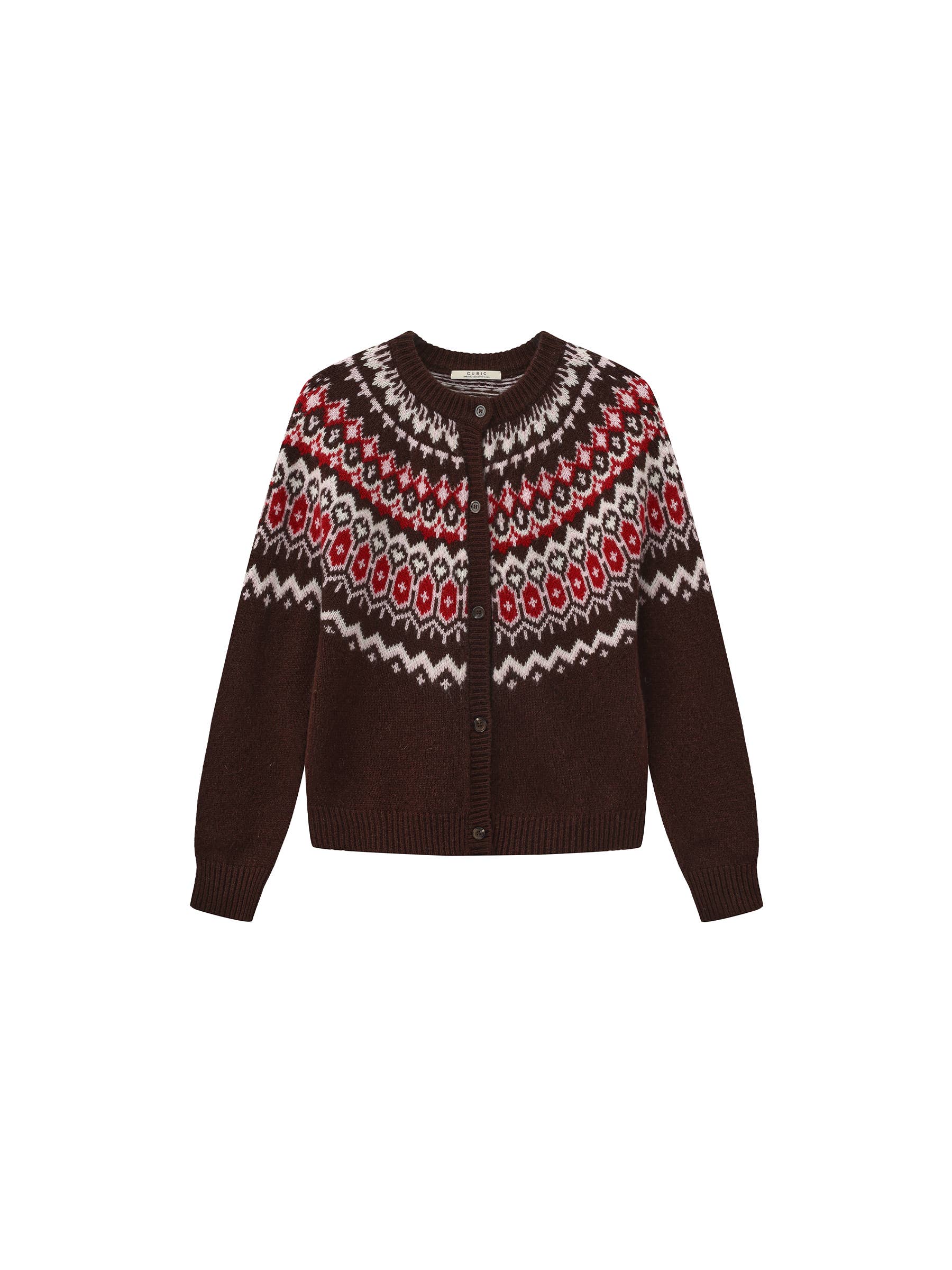 CUBIC - Wholesale Cardigan - Women's - 100% Wool Fair Isle Wool Knit Cardigan13