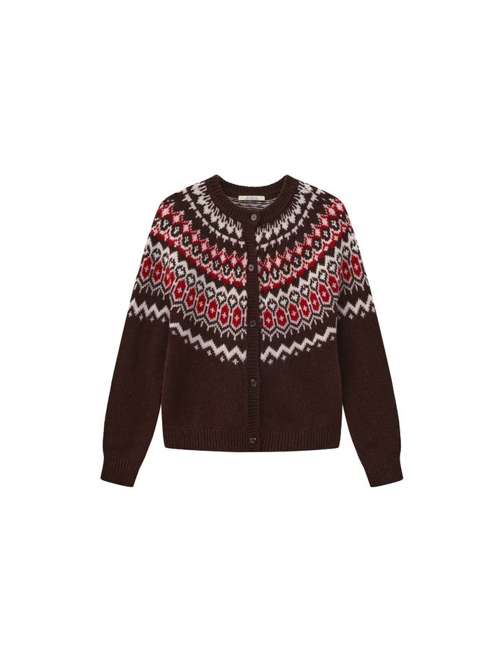 CUBIC - Wholesale Cardigan - Women's - 100% Wool Fair Isle Wool Knit Cardigan13
