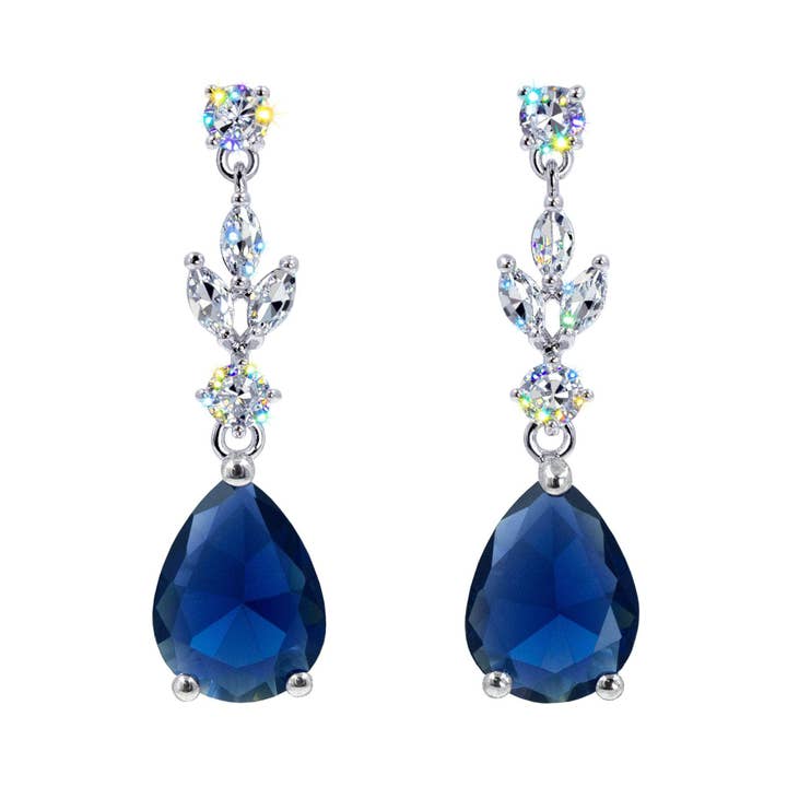 Bridal Store Jewelry - Wholesale Dangle Earrings - #17462 - Elegant Teardrop Cascade CZ Chandelier Earrings