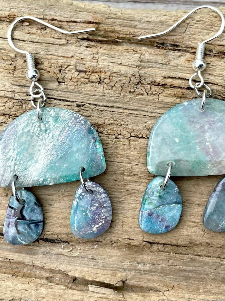 Watercolor Clay Earrings for wholesale by Mills5 Designs