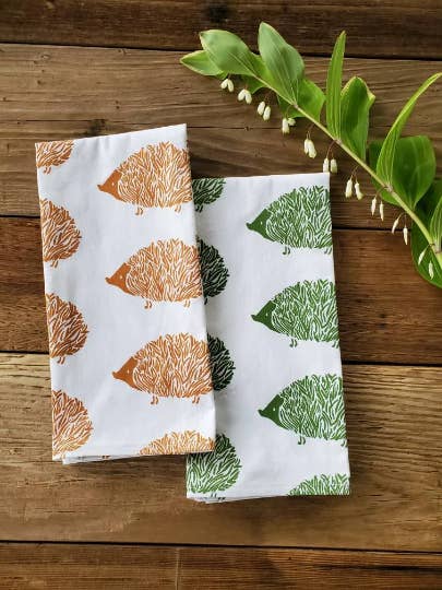 Hedgehog Tea Towel for wholesale by Maple Moon Designs