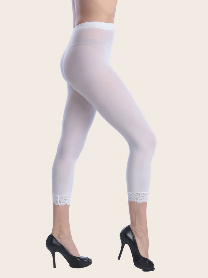 Isadora, Tipi toe, & James Fiallo - Wholesale Pantyhose - Women's - Isadora Women Ultra-Soft Opaques Footless Capri Lace Tights3