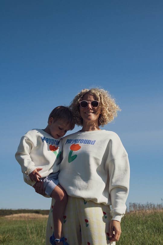 Ayuna - Vendita all'ingrosso Felpa stampata - Donna - Felpa Playground oversize e corta per donna1