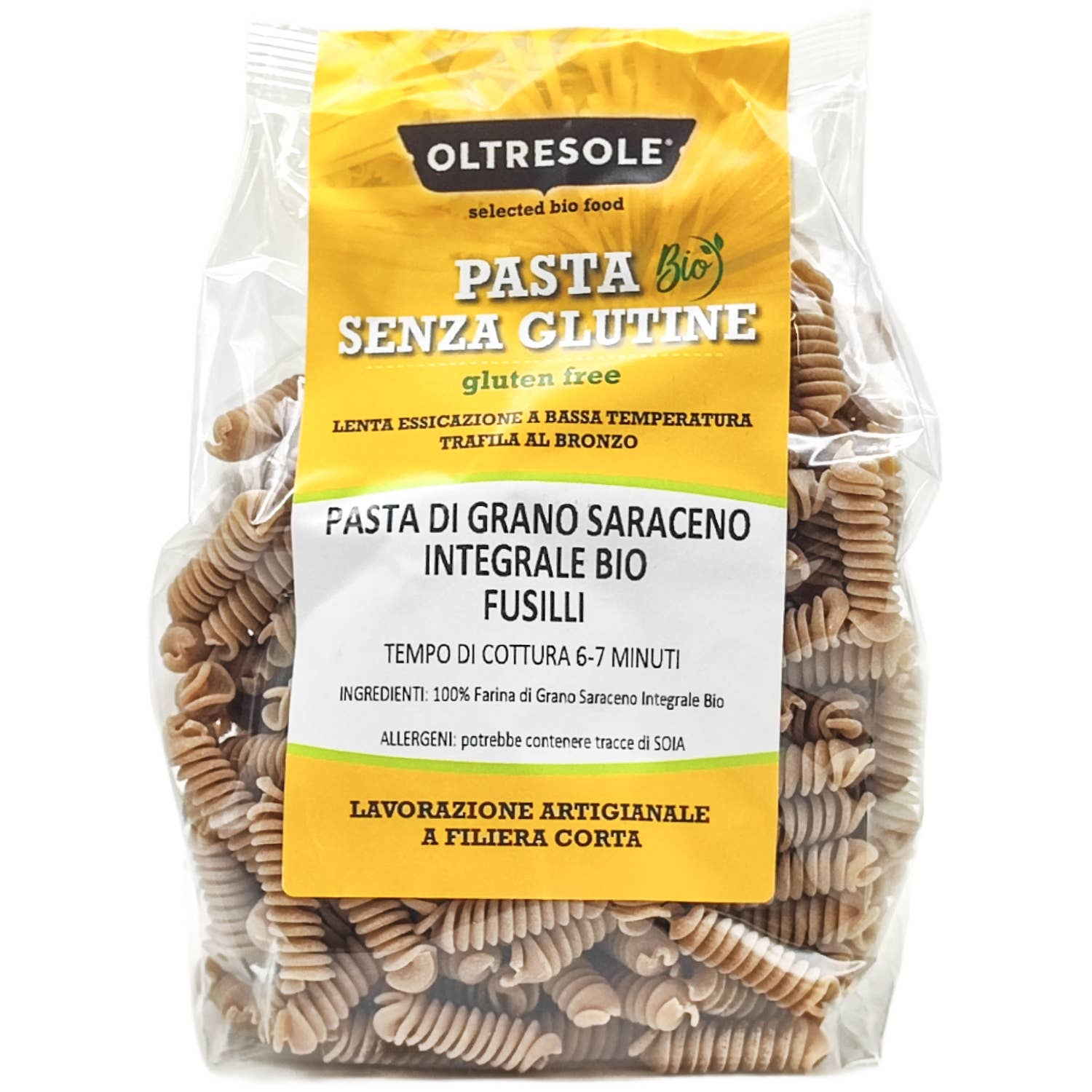 Oltresole - Wholesale Pasta - ORGANIC BUCKWHEAT PASTA FUSILLI 350 g0