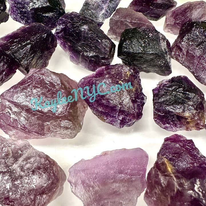 KayleeNYC - Wholesale Spiritual Stone/Crystal - 2 Lbs Natural Raw Purple Fluorite Crystal Healing Energy