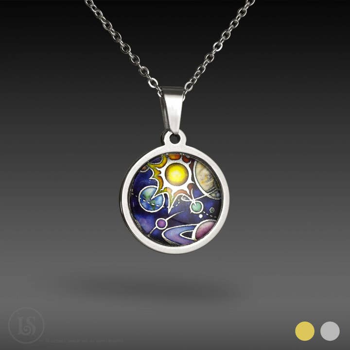 Solsystem, 19mm hänge för wholesale av Liz Sabol Jewelry Art