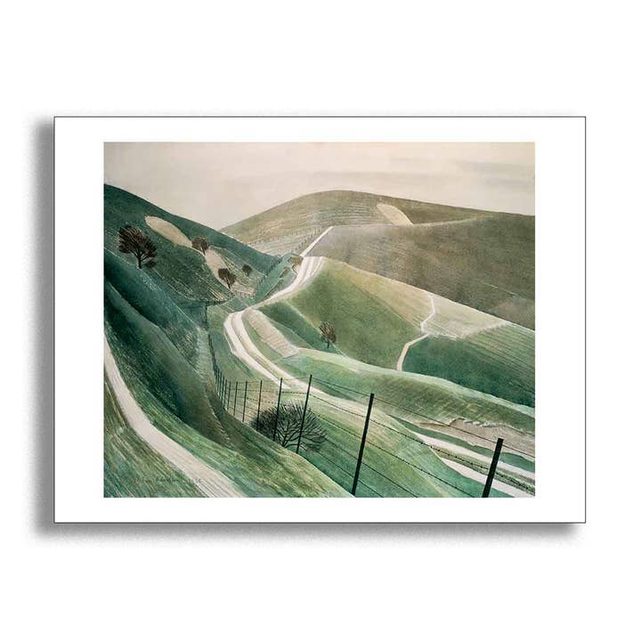Impression d'art Chalk Paths par Ravilious, art mural non encadré pour la vente par Go To Design