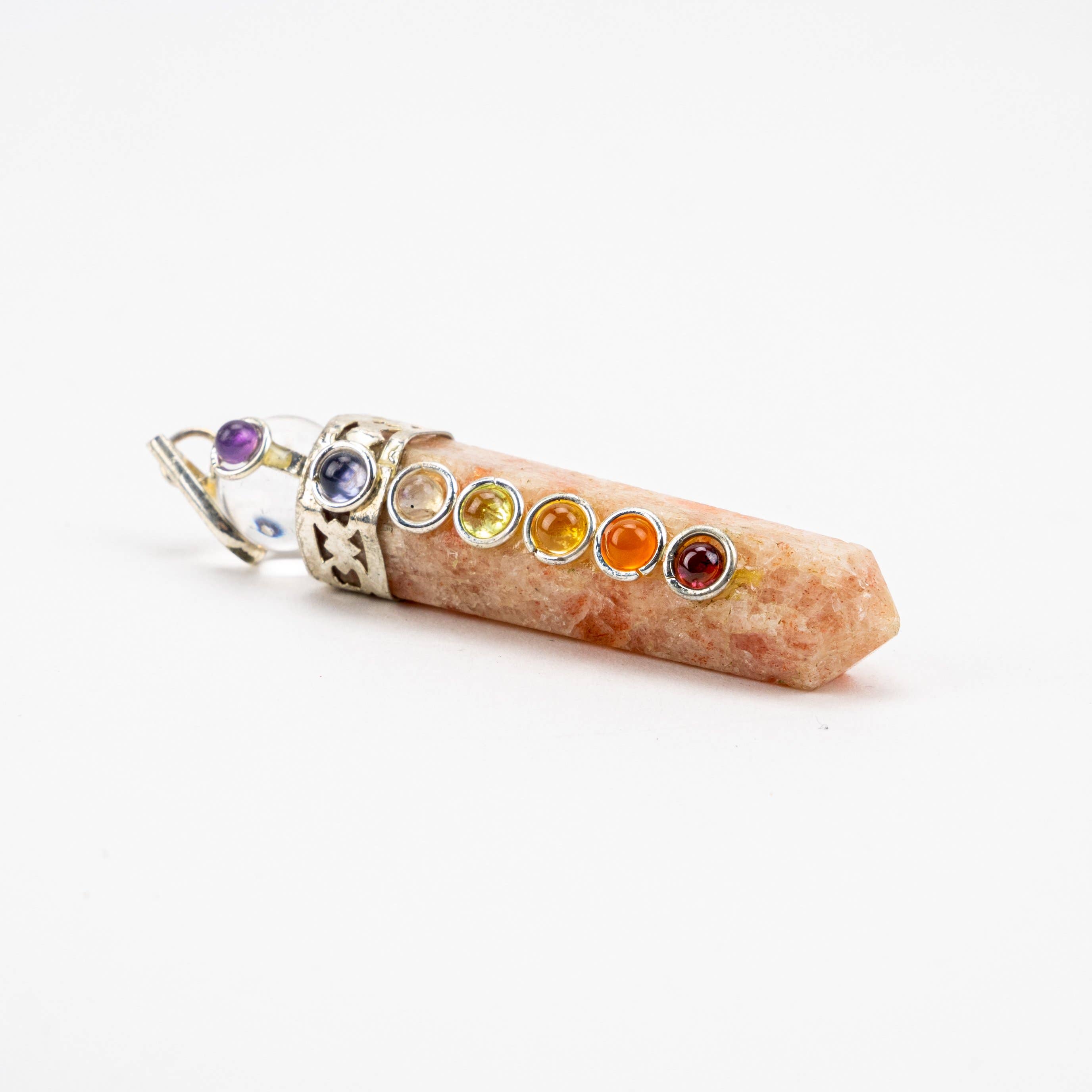 Pelham Grayson Rose - Wholesale Individual Charm/Pendant - Chakra Pencil Point Pendant w/ Crystal Ball | 4mm Cabochons3