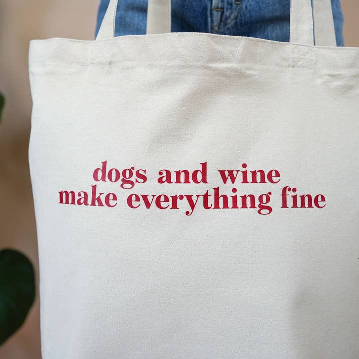 Tochter von Walter - Wholesale Draagtas - Dames - Shopper met tekst, stoffen tas "Honden" met lange hengsels2