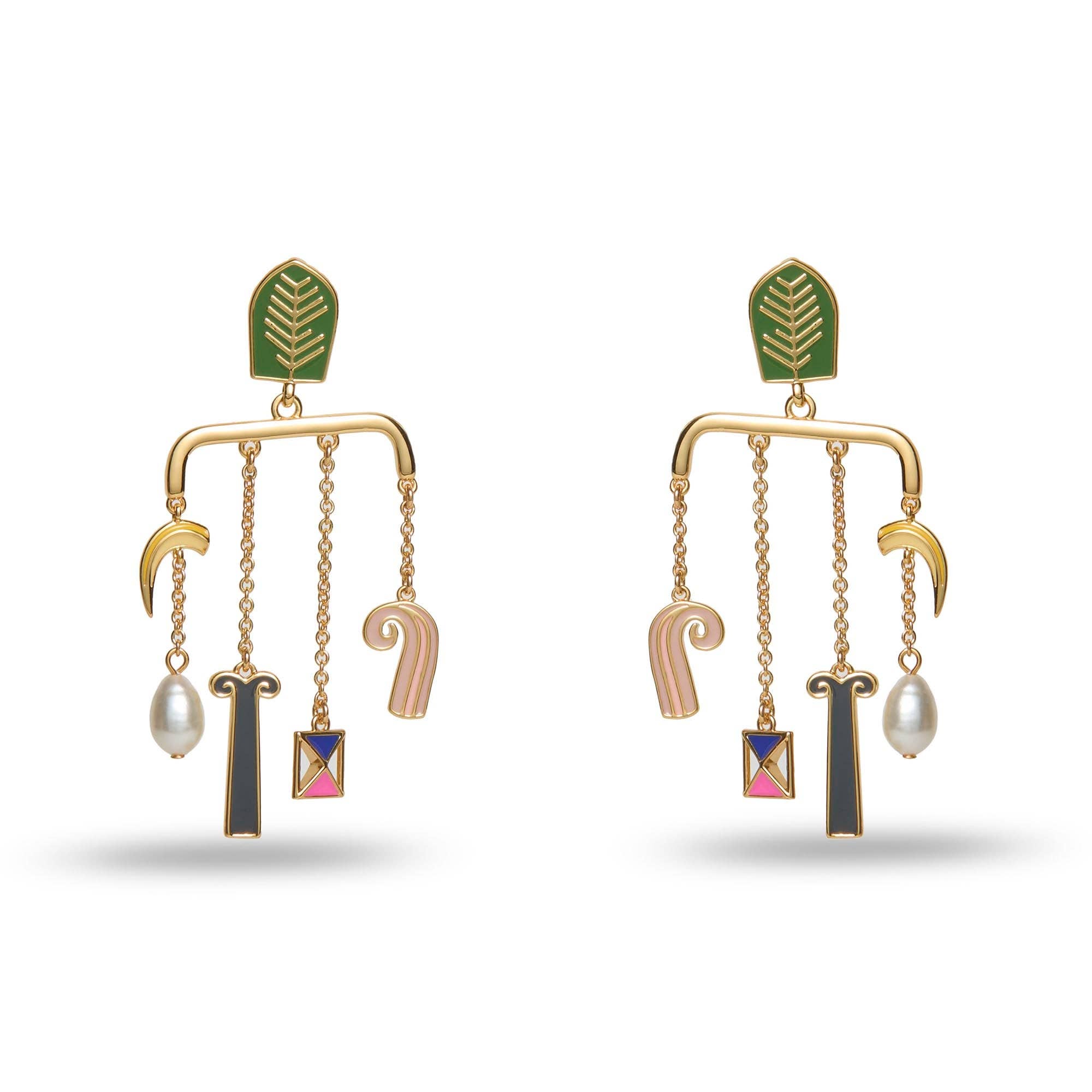 Lele Sadoughi - Wholesale Dangle Earrings - LANDSCAPE COLUMNS THE MET X LELE KLEE MOBILE EARRING