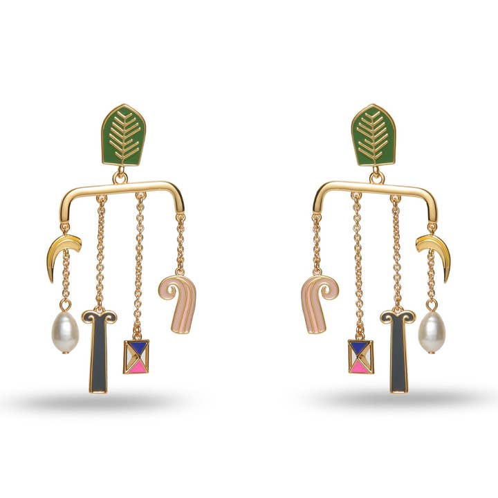 Lele Sadoughi - Wholesale Dangle Earrings - LANDSCAPE COLUMNS THE MET X LELE KLEE MOBILE EARRING0