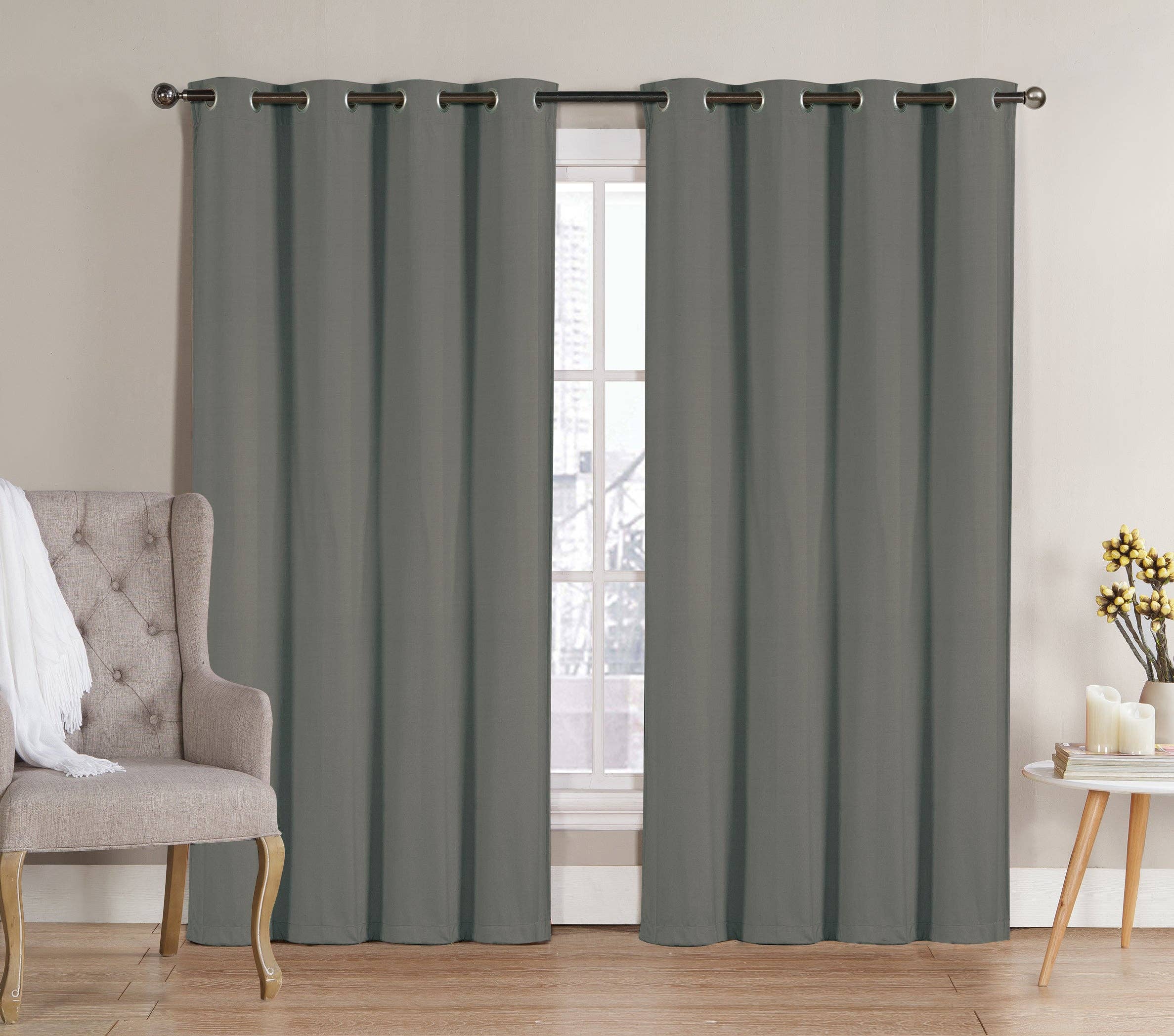 Linen Mart - Wholesale Curtain - Solid Grommet Top Thermal Insulated Blackout Window Curtain13