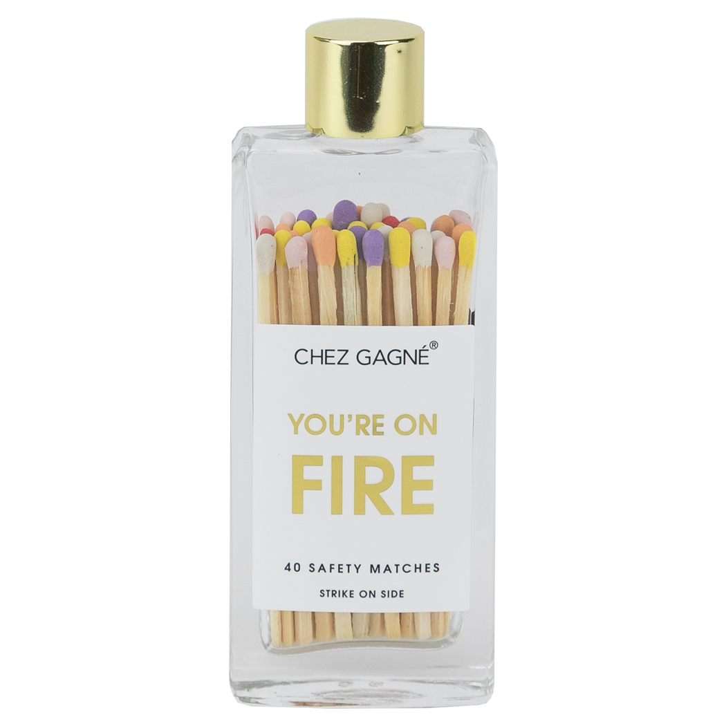 Chez Gagné – Großhandel Streichhölzer – Du bist in Flammen - Sicherheitsstreichhölzer in Glasflasche - Regenbogen/Mehrfarbig0