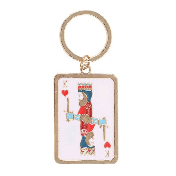 Something Different Wholesale - Wholesale Keychain - Unisex - King of My Heart Playing Card Father's Day Keyring