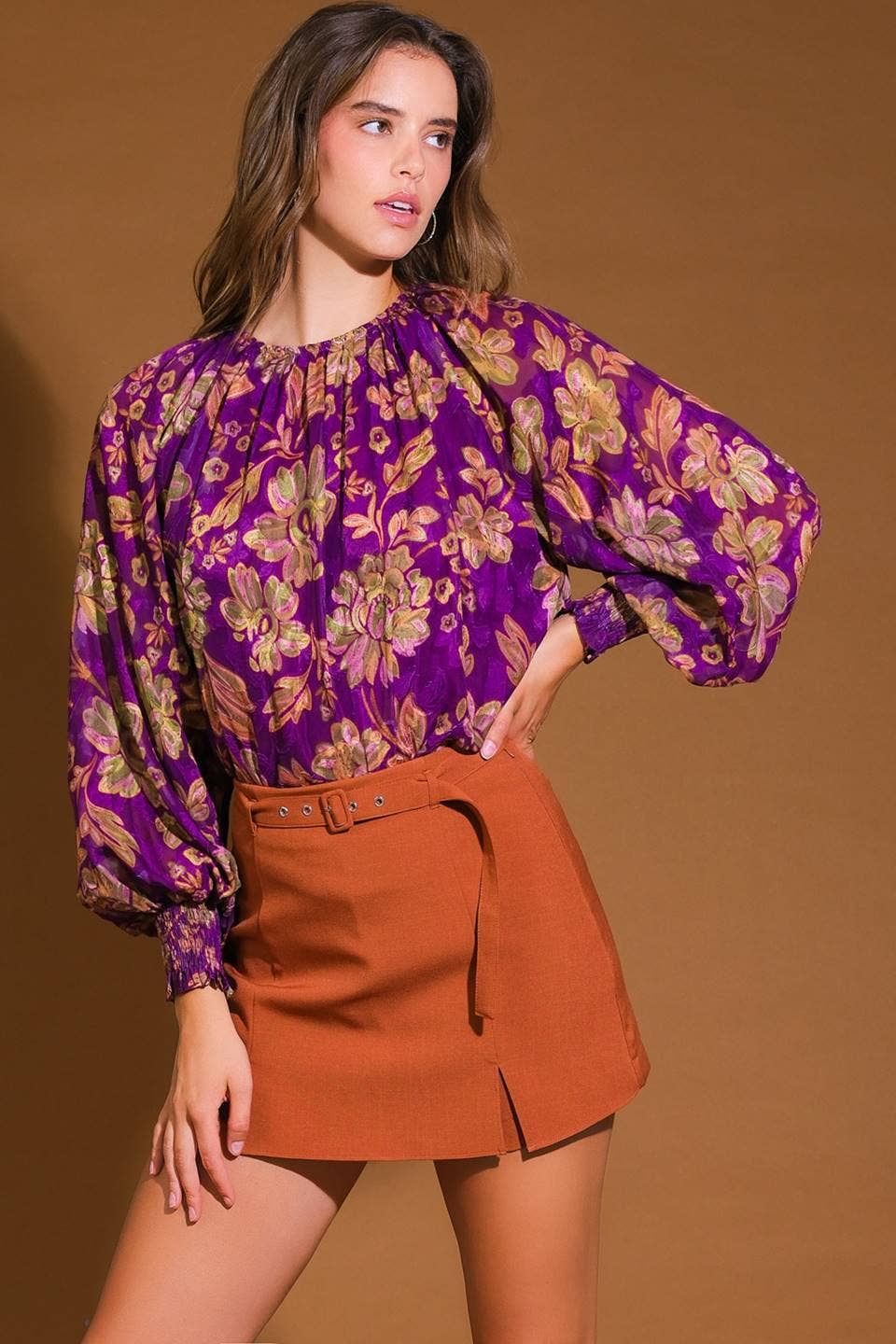 Viola Top in tessuto stampato - IT13280 in vendita all'ingrosso su Faire2